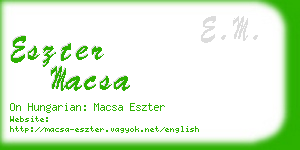 eszter macsa business card